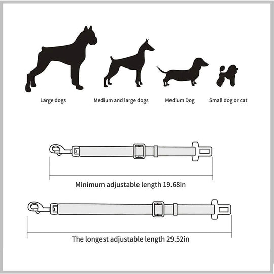 Adjustable Dog Car Seat Belt - MyDoggyNeeds