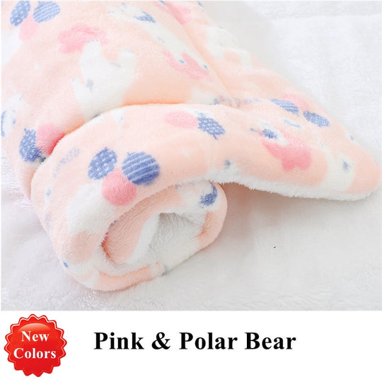 Soft Warm Dog Fleece Blanket- Pink