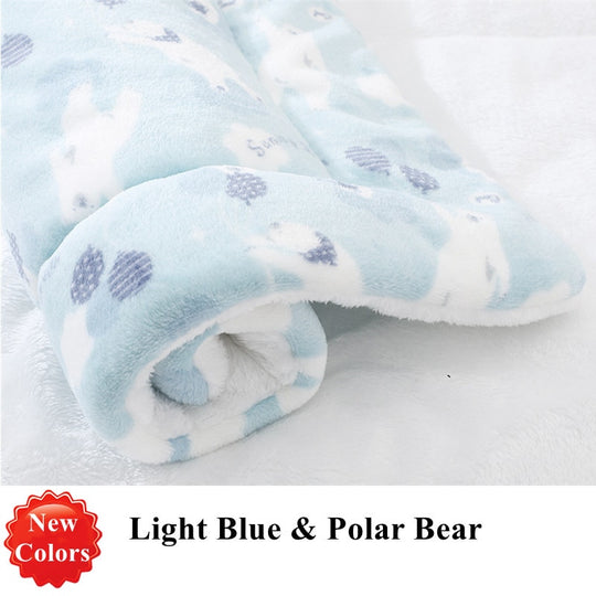 Soft Warm Dog Fleece Blanket- Light Blue