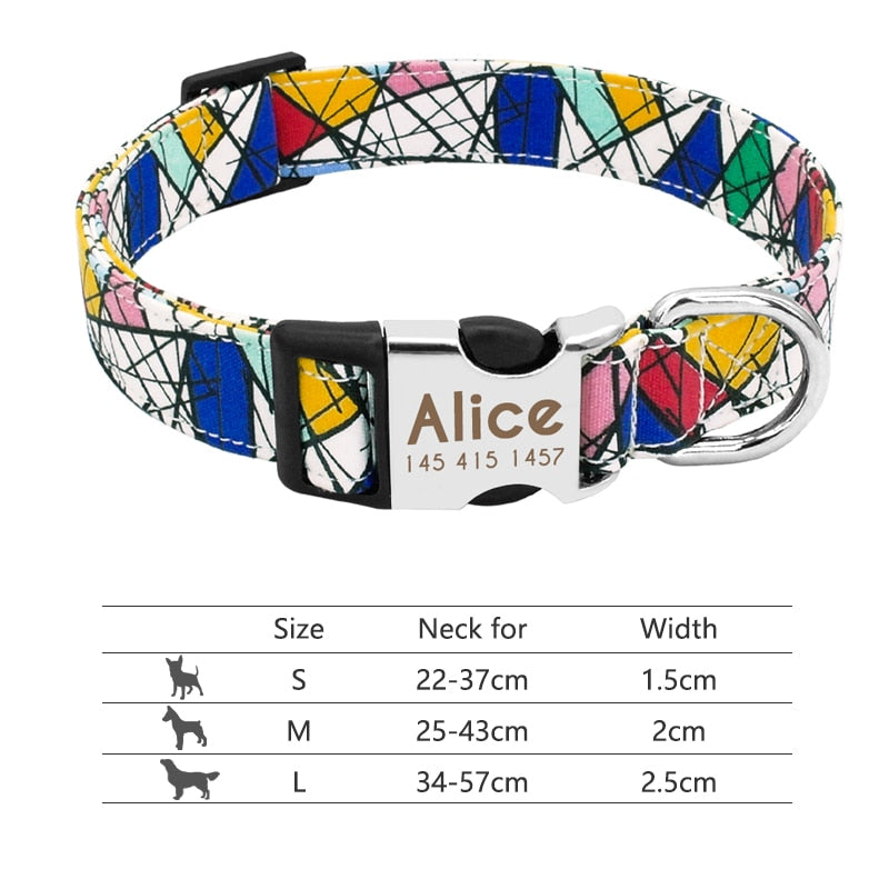 Dog Collar with Engraved ID - Multi