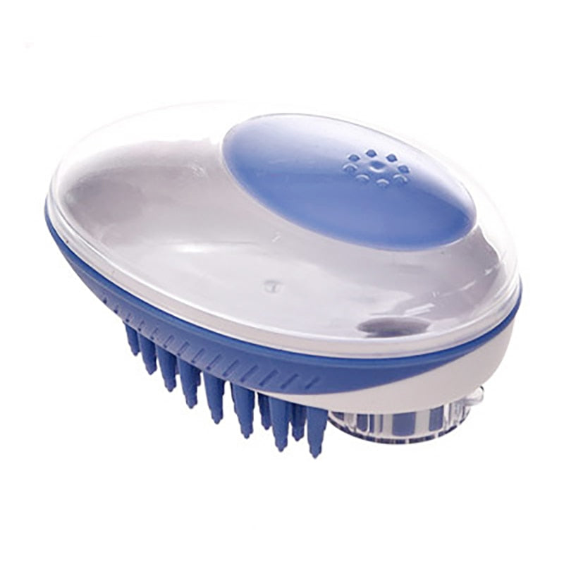 Silicone Pet Bath Brush- Blue