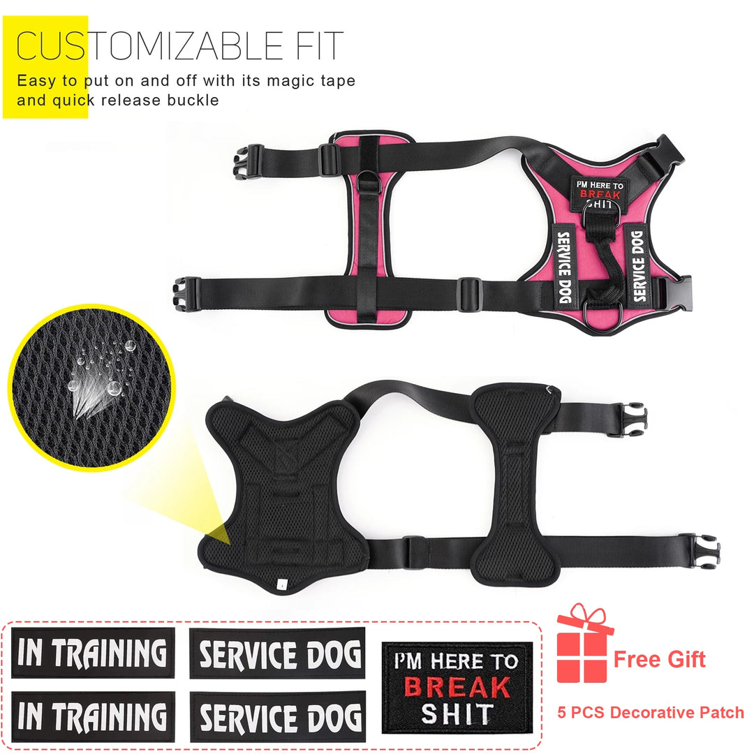 No pull Reflective Tactical Dog Harness With Free Patches - Features