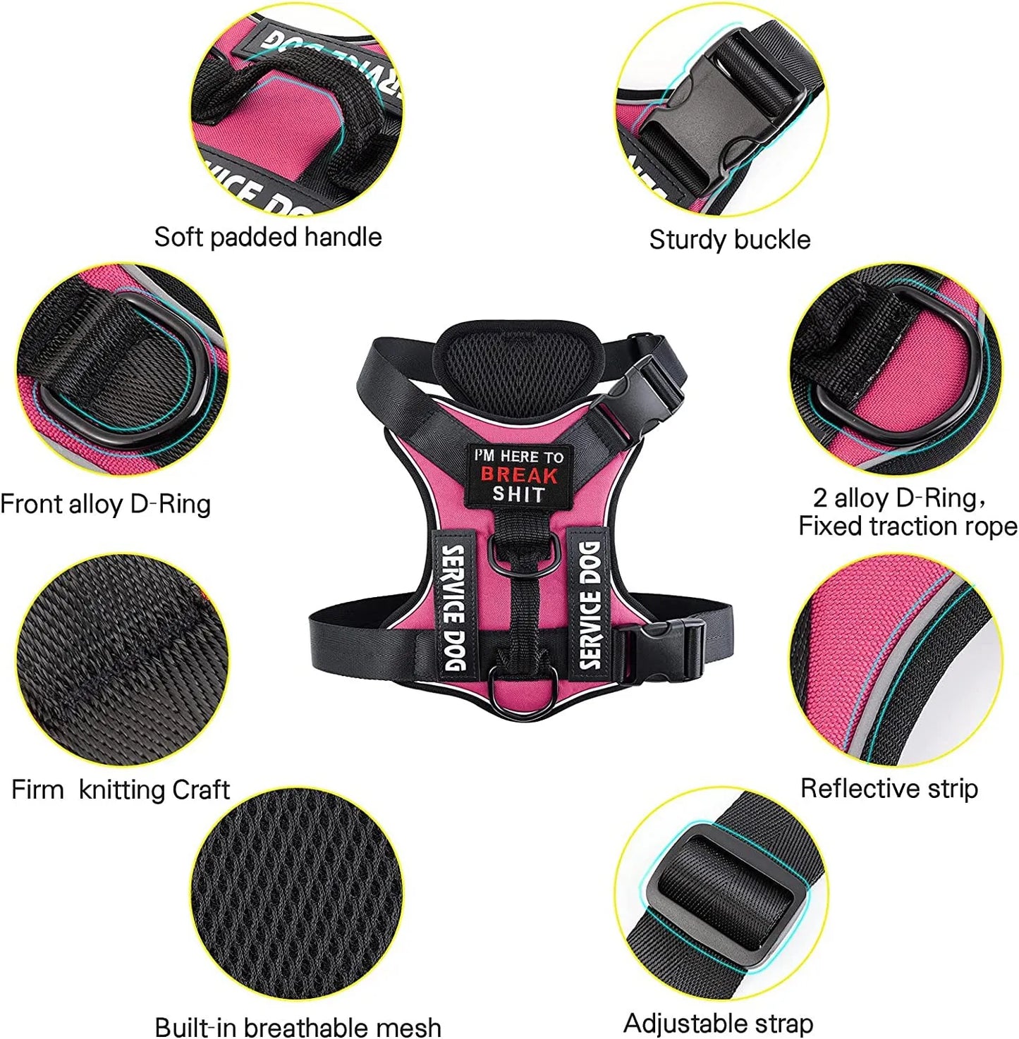 Escape-Proof No-Pull Dog Harness with Reflective Safety
