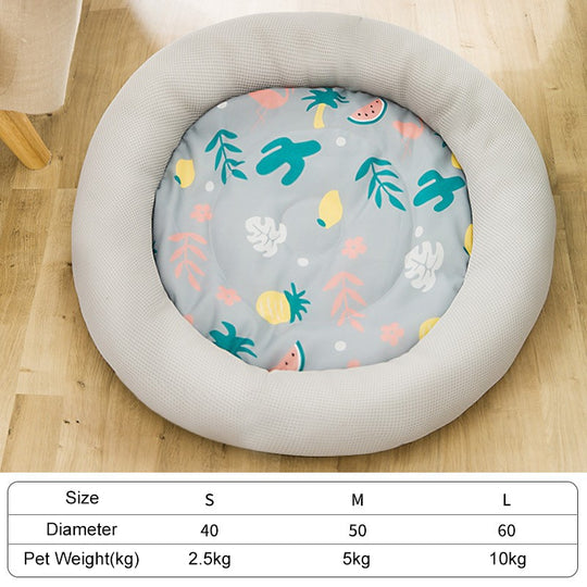 Summer Cooling Pet Dog Bed- Gray