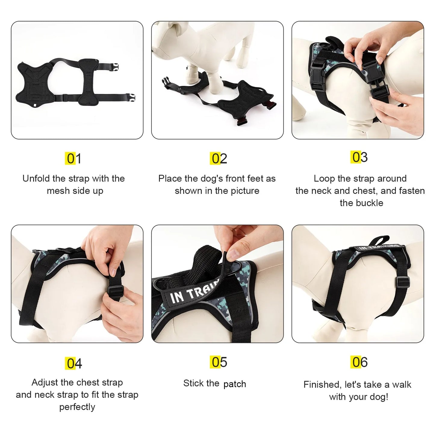 Escape-Proof No-Pull Dog Harness with Reflective Safety