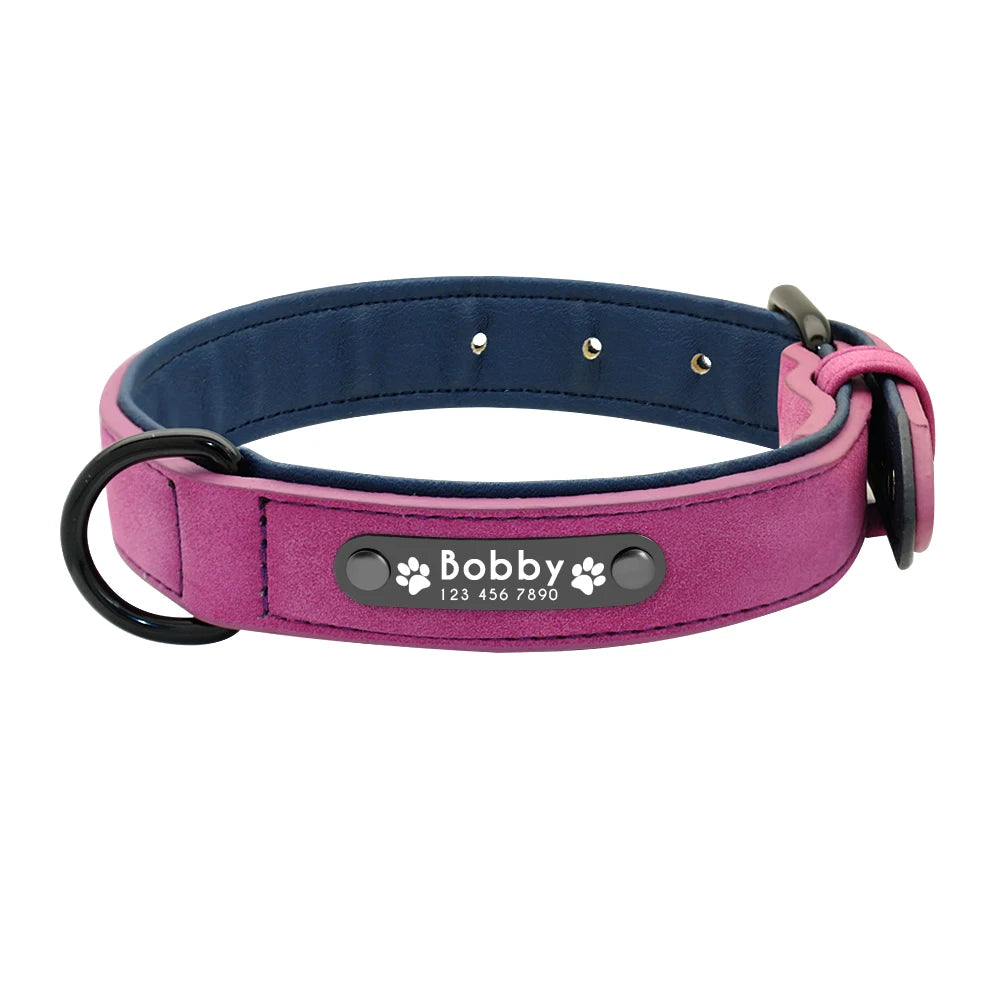 Personalized PU Leather Dog Collar