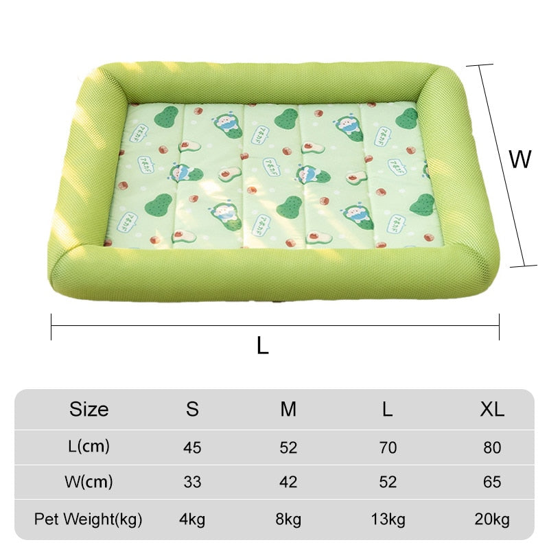 Summer Cooling Pet Dog Bed- Size Chart