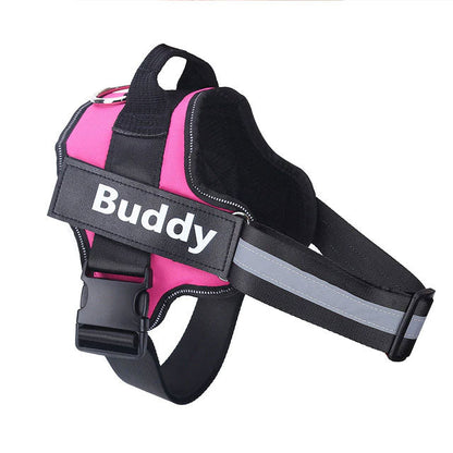 Personalized rose pink no-pull dog harness for comfortable walking and control