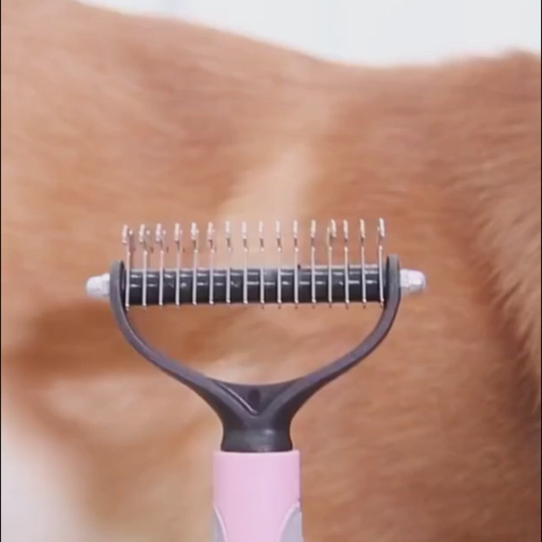 Pet Grooming Brush, Double-Sided Shedding Comb