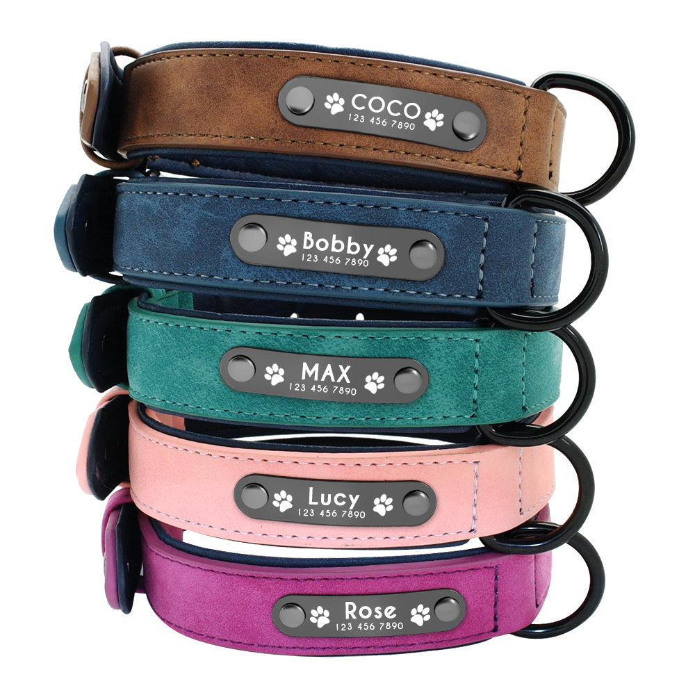 Personalized  Leather Dog Collar