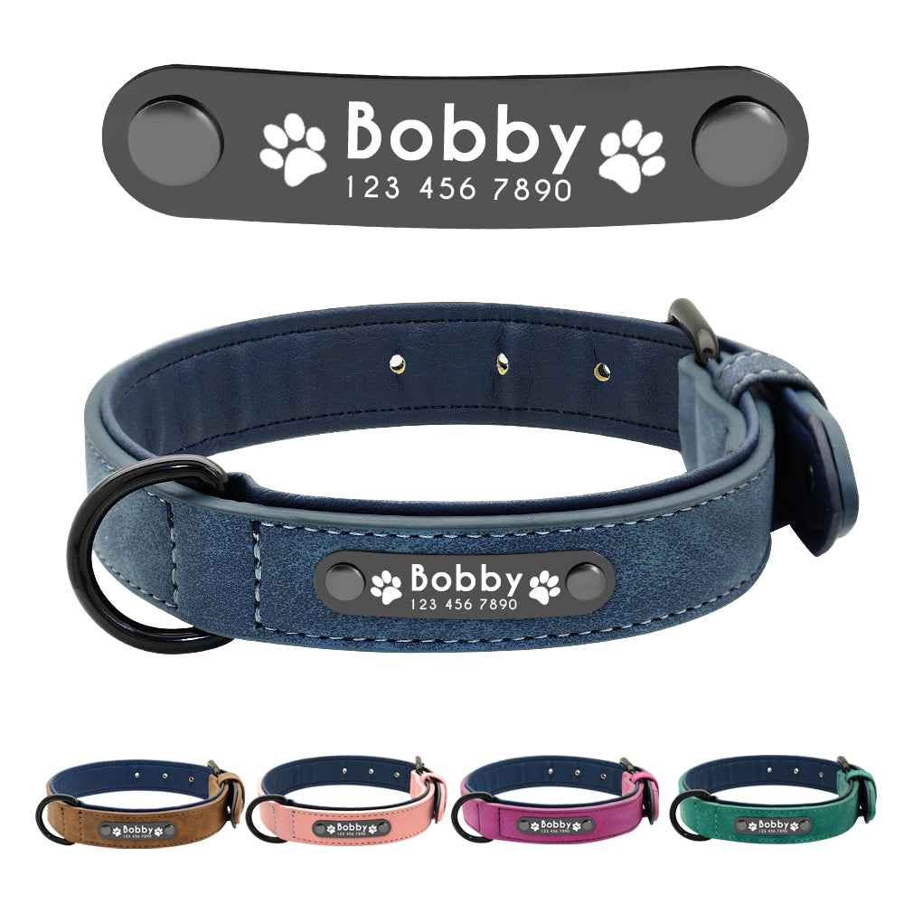 Personalized  Leather Dog Collar  