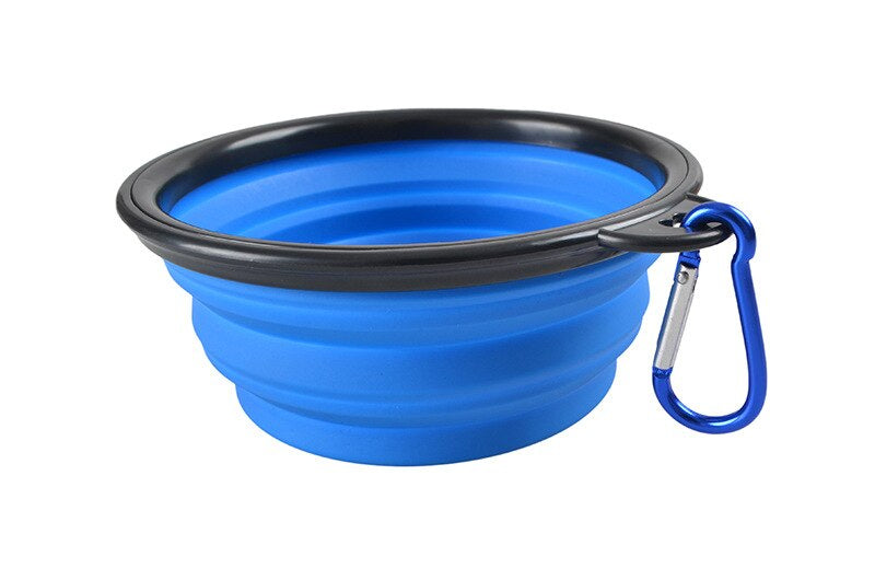 Foldable Travel Water And Food Bowl For Dogs - Blue
