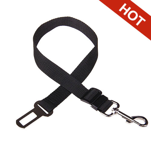 Adjustable Dog Car Seat Belt - Black