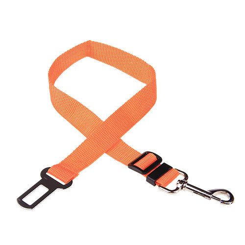 Adjustable Dog Car Seat Belt - Orange