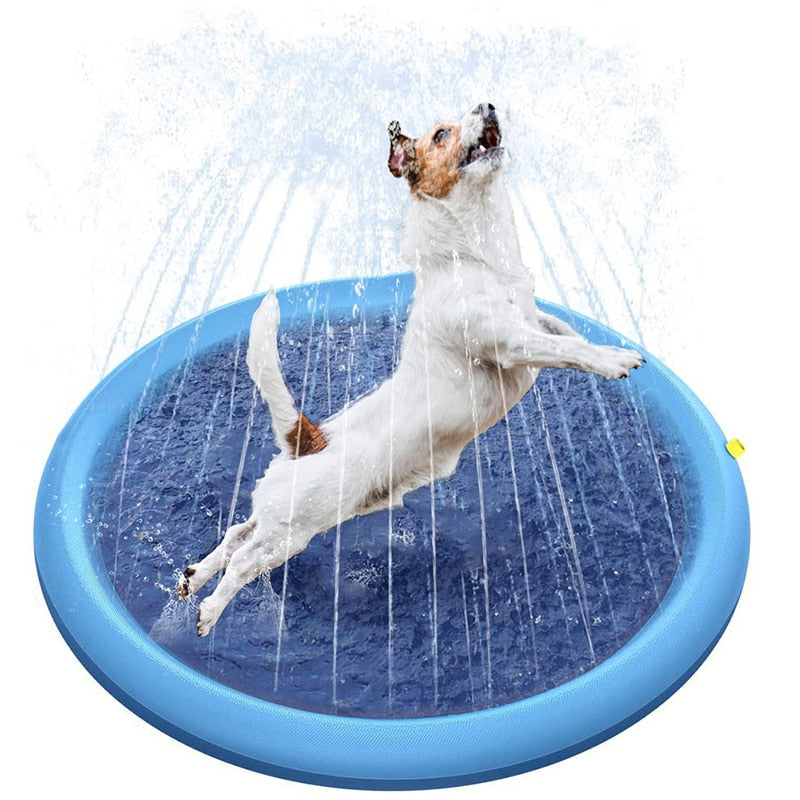 Water Spray Summer Cool Bathtub for Dogs- Blue