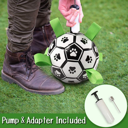 Dog Soccer Ball with Grab Tabs - Pump Set