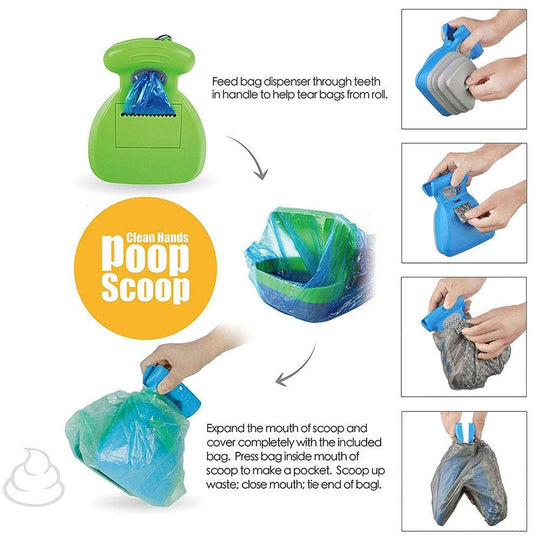 Dog Poop Bag Dispenser Travel Foldable Pooper Scooper  