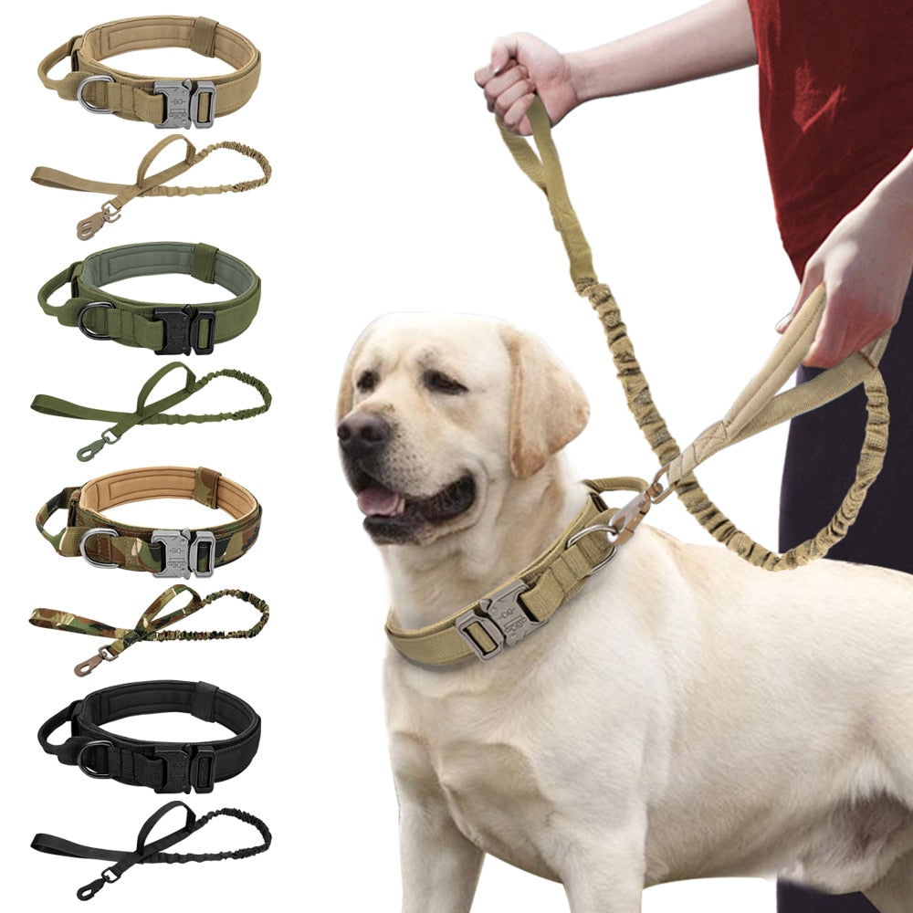 Dog Military Tactical Collar with Leash