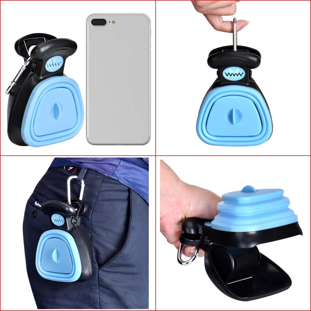 Dog Poop Bag Dispenser Travel Foldable Pooper Scooper - Sky Blue