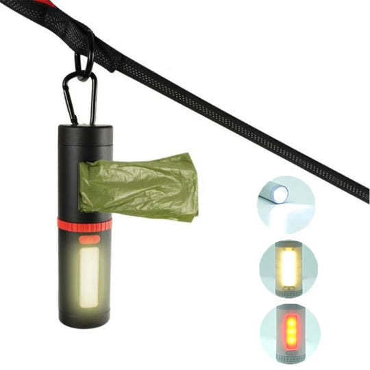 Outdoors Dog Poop Dispenser Multi-functions With LED Flashlight