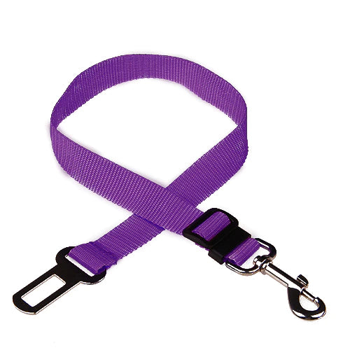 Adjustable Dog Car Seat Belt - Purple