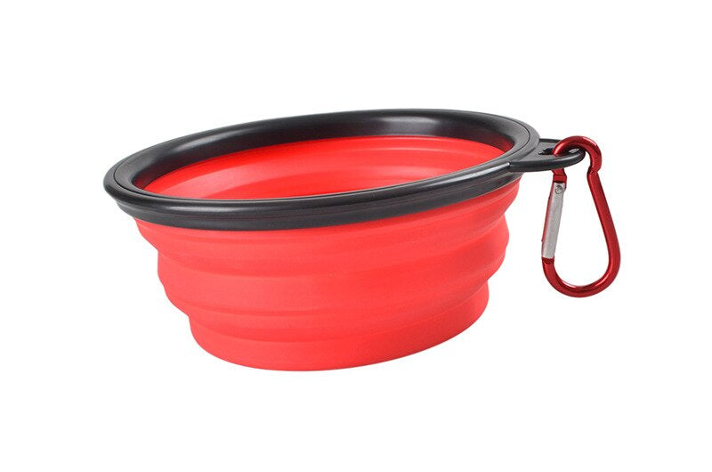 Foldable Travel Water And Food Bowl For Dogs - Red