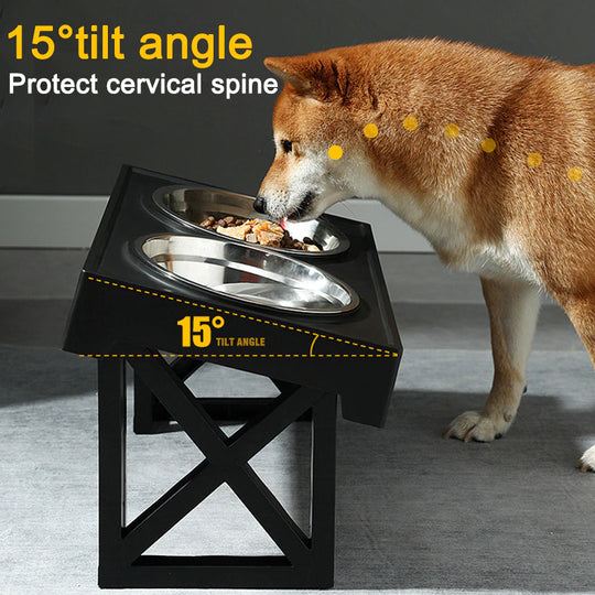 Adjustable Food and Water Dog Bowl Stand  