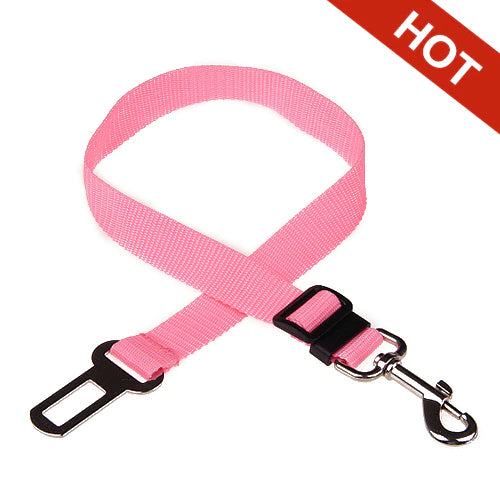 Adjustable Dog Car Seat Belt - Pink